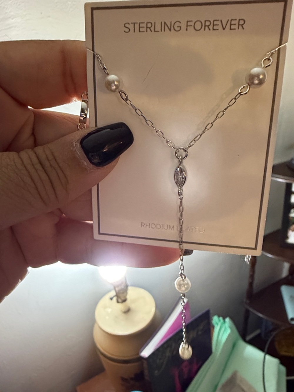 Sterling Forever Silver Pearl Drop Necklace